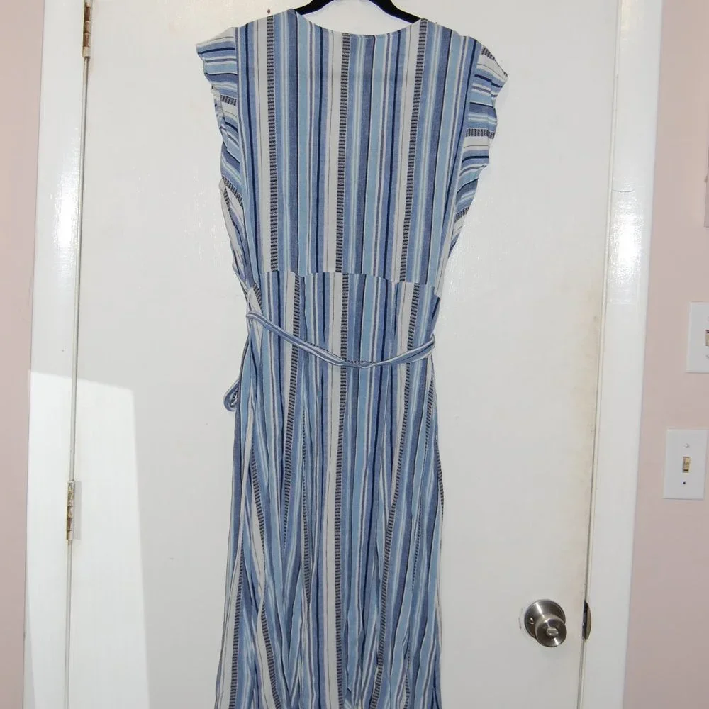 Flowy blue and white striped dress - Picture 5 of 8